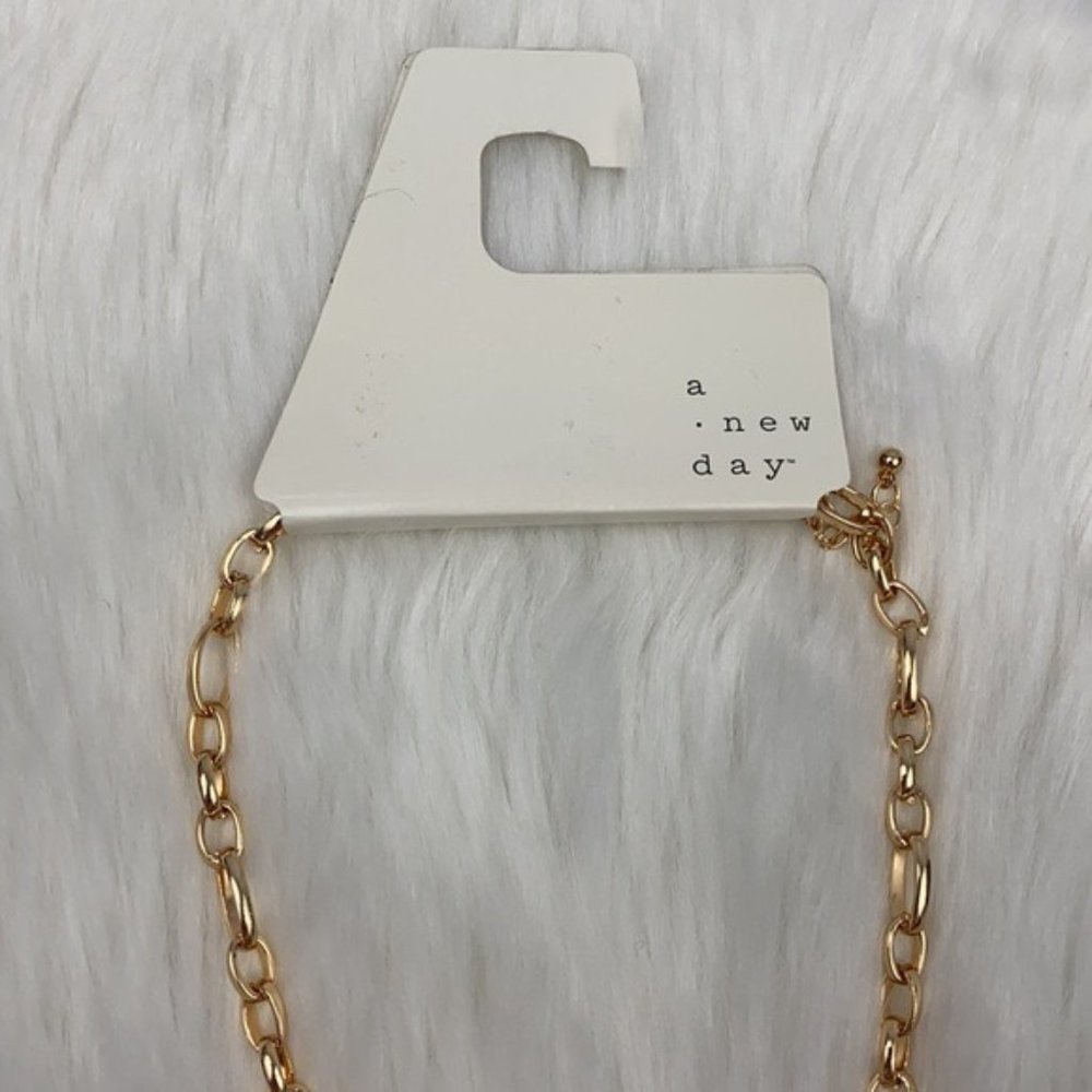 4/$20 A New Day Gold Tone Chain with Copper Wire Wrapped Bead Pendant Necklace - Picture 6 of 8
